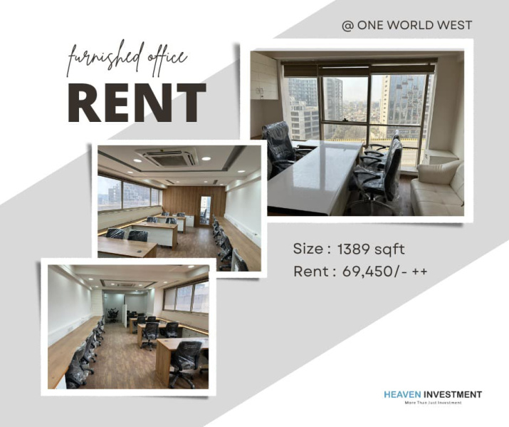  Office Space 1389 Sq.ft. for Rent in Ambli, Ahmedabad