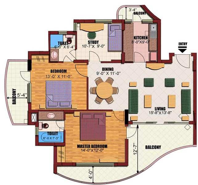 3 BHK 2200 Sq.ft. Apartment for Sale in Sector 93A Noida