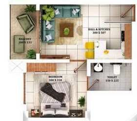 1 BHK Apartment 550 Sq.ft. for Sale in Calicut, Kozhikode