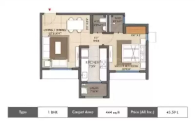 1 BHK Builder Floor 443 Sq.ft. for Sale in Sonar Pada, Dombivli East, Thane