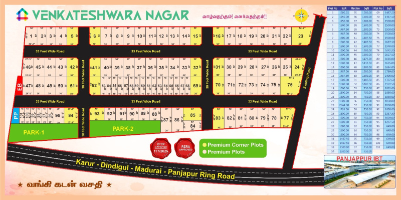  Residential Plot 1500 Sq.ft. for Sale in Panjapur, Tiruchirappalli