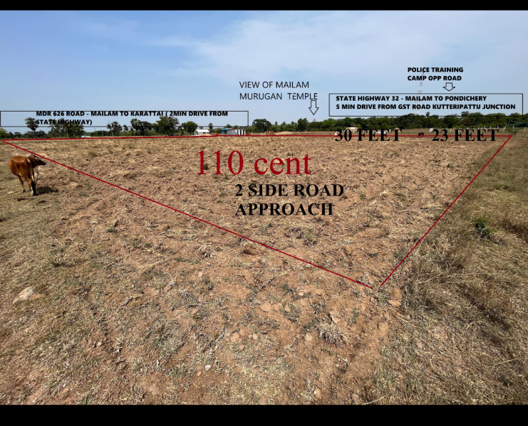  Residential Plot 55000 Sq.ft. for Sale in Mailam, Villupuram