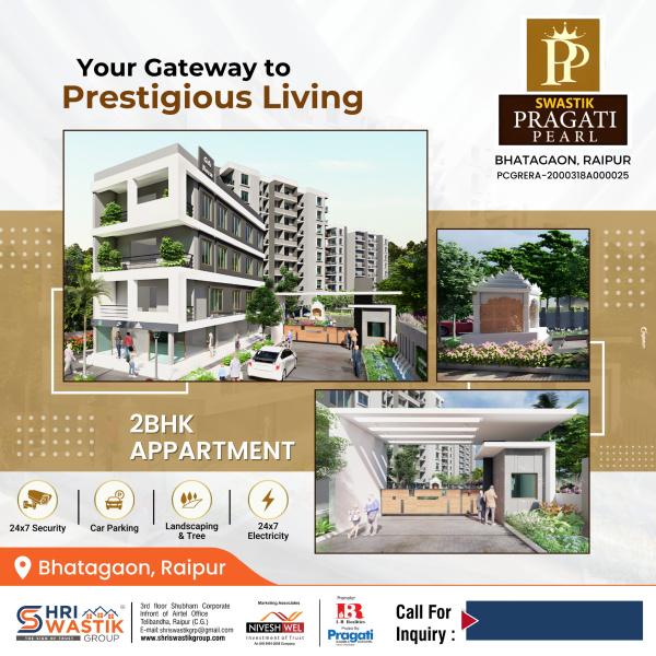 2 BHK 1089 Sq.ft. Apartment for Sale in Bhatagaon, Raipur