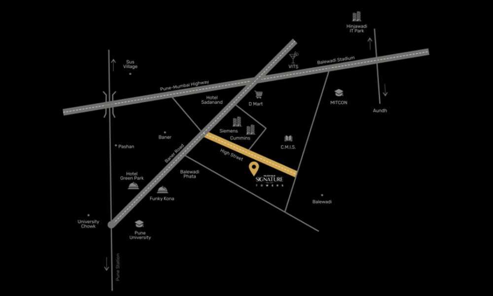 3 BHK Apartment 1690 Sq.ft. for Sale in Balewadi High Street, Baner, Pune