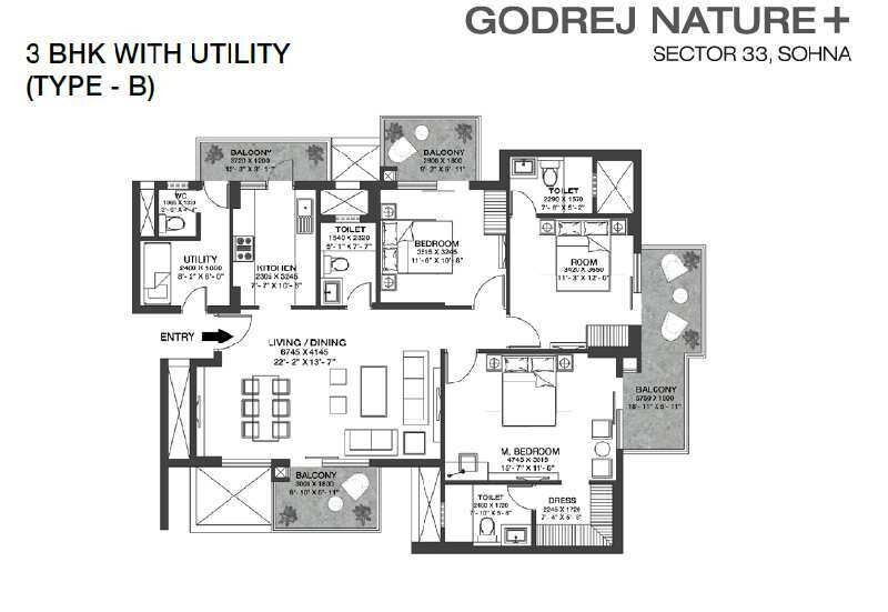 3 BHK Apartment 129 Sq. Meter for Sale in Sector 33 Gurgaon
