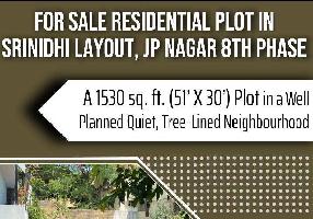  Residential Plot for Sale in Srinidhi Layout, JP Nagar 8th Phase, Bangalore