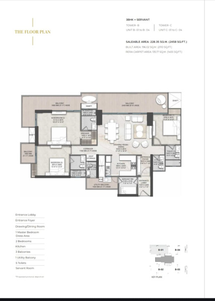 3 BHK 2458 Sq.ft. Apartment for Sale in Yamuna Expressway, Greater Noida