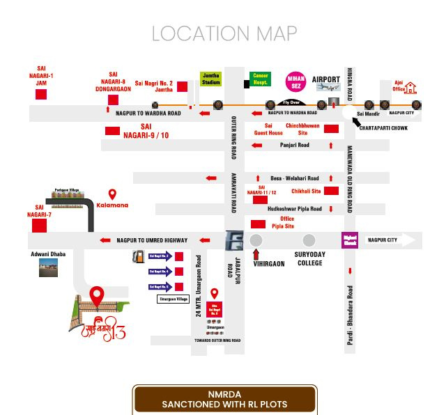  1372 Sq.ft. Residential Plot for Sale in Umred Road, Nagpur