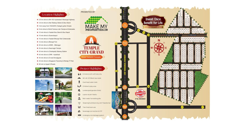  100 Sq. Yards Residential Plot for Sale in Kolanupaka, Yadadri Bhuvanagiri