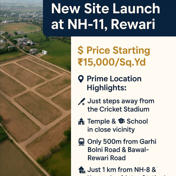  Residential Plot 100 Sq.ft. for Sale in Bawal, Rewari
