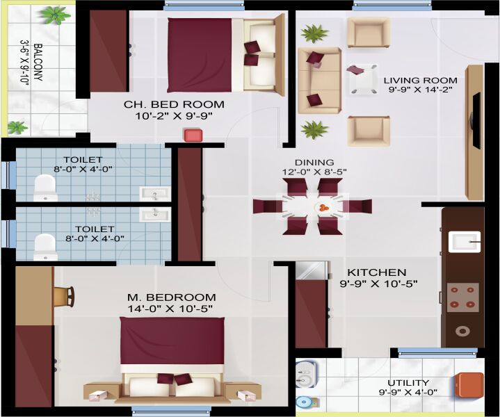 2 BHK Apartment 1008 Sq.ft. for Sale in Achutapuram, Visakhapatnam
