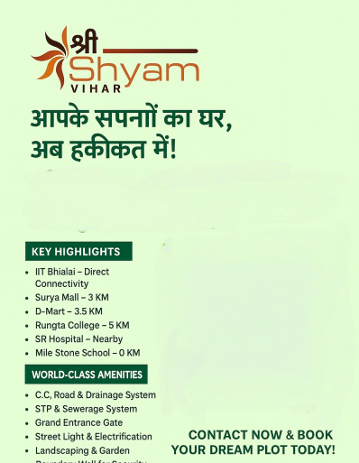  Residential Plot 1211 Sq.ft. for Sale in Junwani, Durg