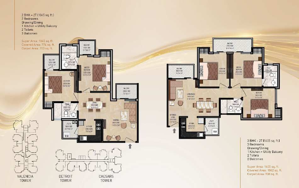 3 BHK Apartment 1405 Sq.ft. for Sale in Yamuna Expressway, Greater Noida
