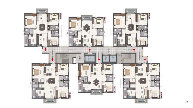 3 BHK Apartment 1625 Sq.ft. for Sale in New Colony, Miyapur, Hyderabad