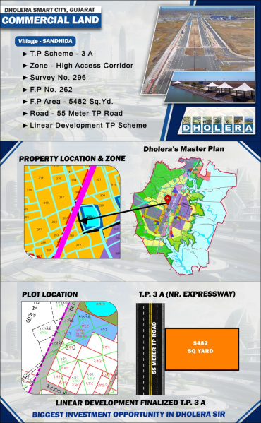  5482 Sq. Yards Commercial Land for Sale in Dholera, Ahmedabad
