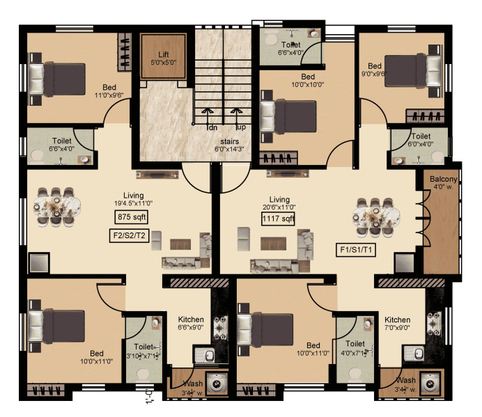 3 BHK Apartment 1144 Sq.ft. for Sale in Nesapakkam, Chennai