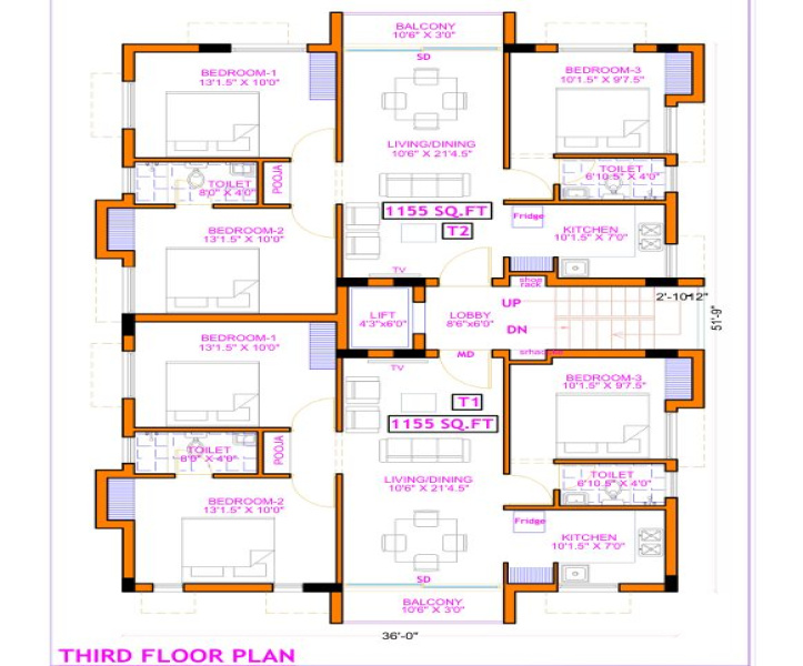 3 BHK 1155 Sq.ft. Apartment for Sale in Ramapuram, Chennai