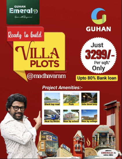  Residential Plot 1200 Sq.ft. for Sale in Red Hills, Chennai