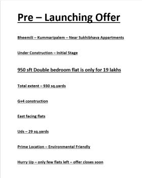 2 BHK Flat for Sale in Bheemili, Visakhapatnam