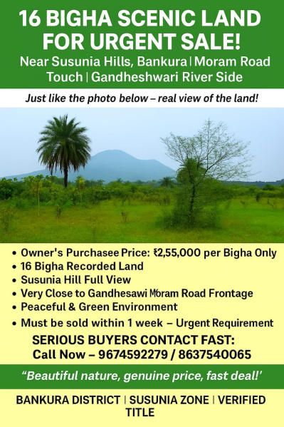 7 BHK Farm House 50 Bigha for Sale in Chhatna, Bankura