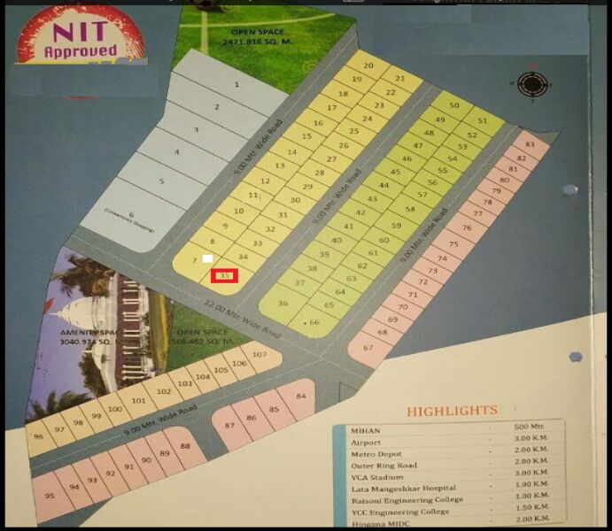  Residential Plot 2480 Sq.ft. for Sale in Isasani, Nagpur
