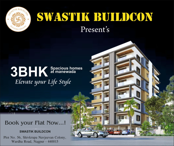 3 BHK Apartment 1200 Sq.ft. for Sale in Manewada, Nagpur