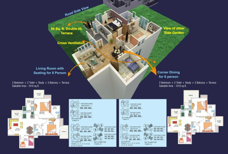 2.5 BHK Apartment 1010 Sq.ft. for Sale in Techzone 4, Greater Noida