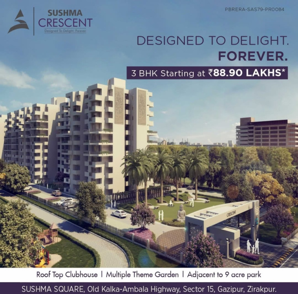 3 BHK Apartment 1750 Sq.ft. for Sale in Gazipur, Zirakpur
