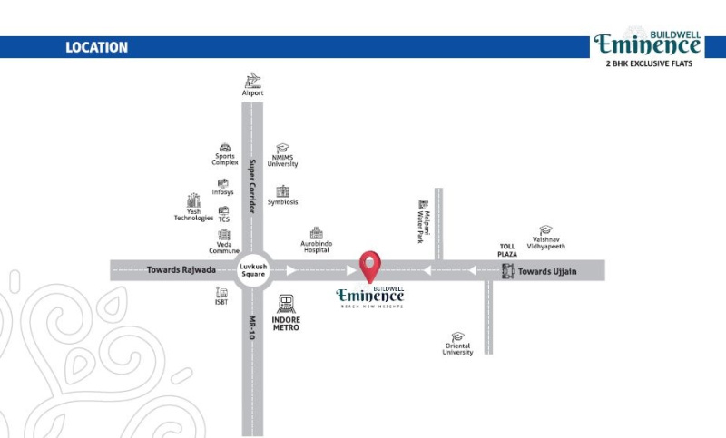 2 BHK 1070 Sq.ft. Apartment for Sale in Ujjain Road, Indore