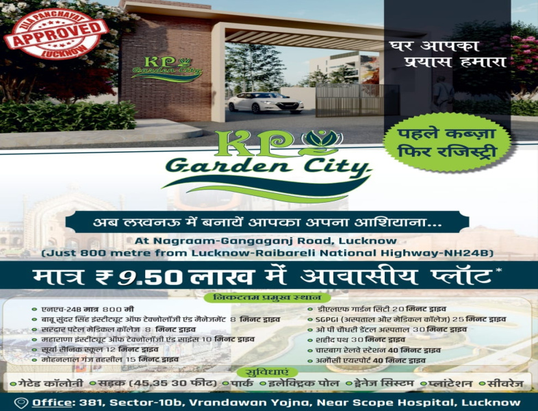  Residential Plot 900 Sq.ft. for Sale in Nigoha, Lucknow