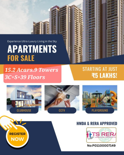 3 BHK Apartment 1785 Sq.ft. for Sale in Aminpur, Hyderabad