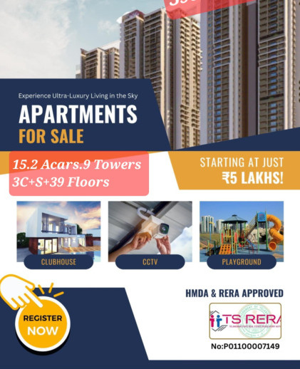 3 BHK Apartment 1745 Sq.ft. for Sale in Aminpur, Hyderabad