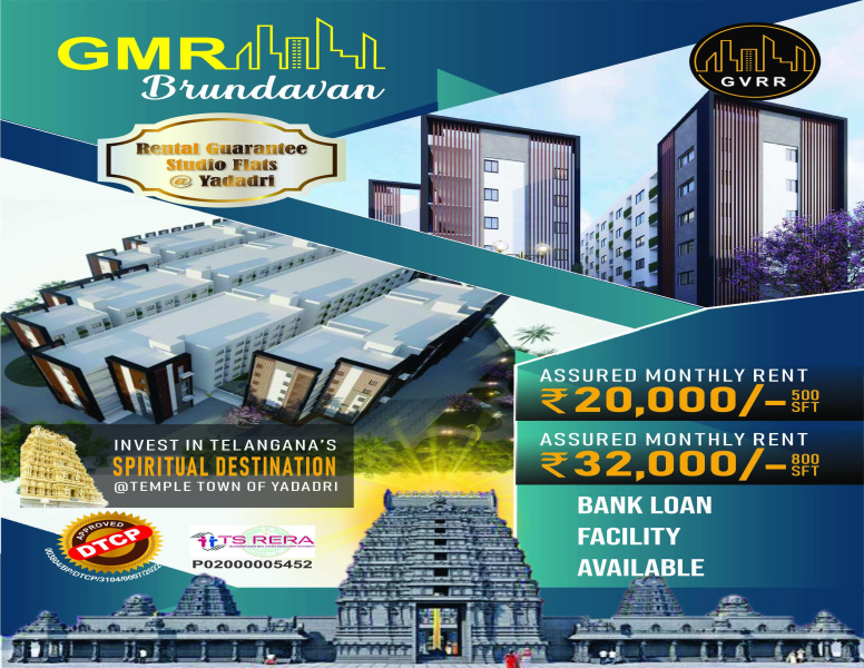  Studio Apartment 500 Sq.ft. for Sale in Yadagirigutta, Hyderabad