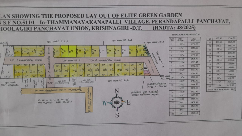 1393 Sq.ft. Residential Plot for Sale in Sipcot Phase II, Hosur