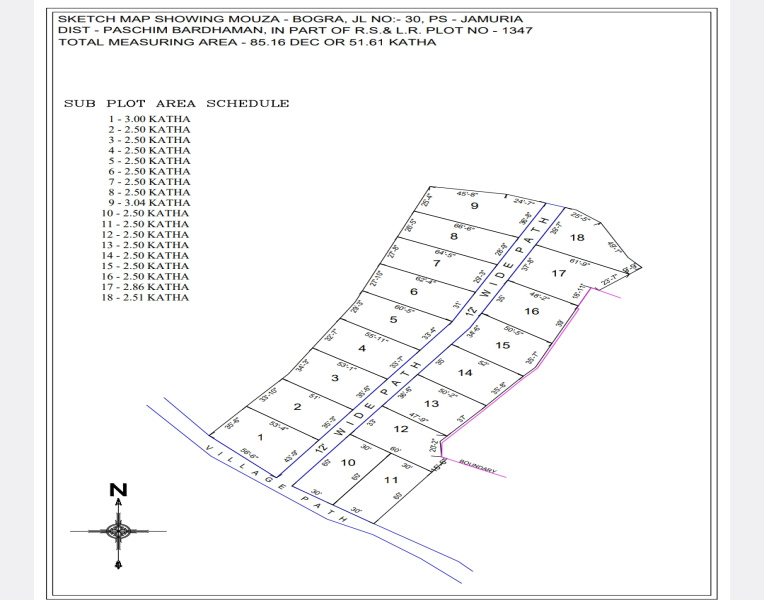  Residential Plot 3 Bigha for Sale in Bankra, Bankura