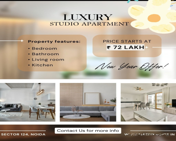  Studio Apartment 450 Sq.ft. for Sale in Sector 124 Noida