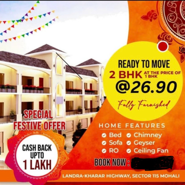 1 BHK Apartment 105 Sq. Yards for Sale in Landran Road, Mohali