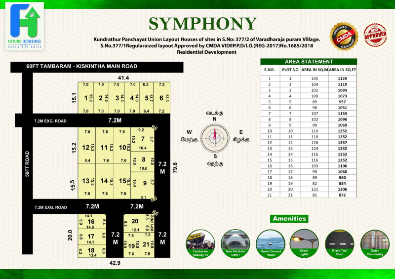  Residential Plot 1093 Sq.ft. for Sale in West Tambaram, Chennai