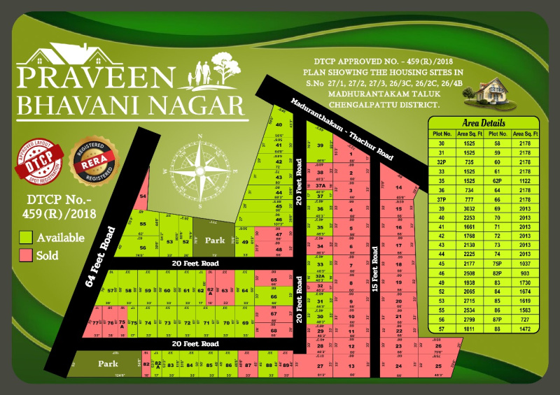  Residential Plot 903 Sq.ft. for Sale in Madhurandagam, Chennai