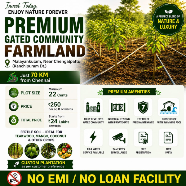  9600 Sq.ft. Agricultural/Farm Land for Sale in Palur, Chengalpattu