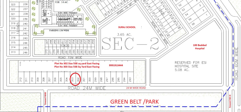  Residential Plot 450 Sq. Meter for Sale in Bawal, Rewari