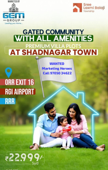 165 Sq. Yards Residential Plot for Sale in Shadnagar, Hyderabad