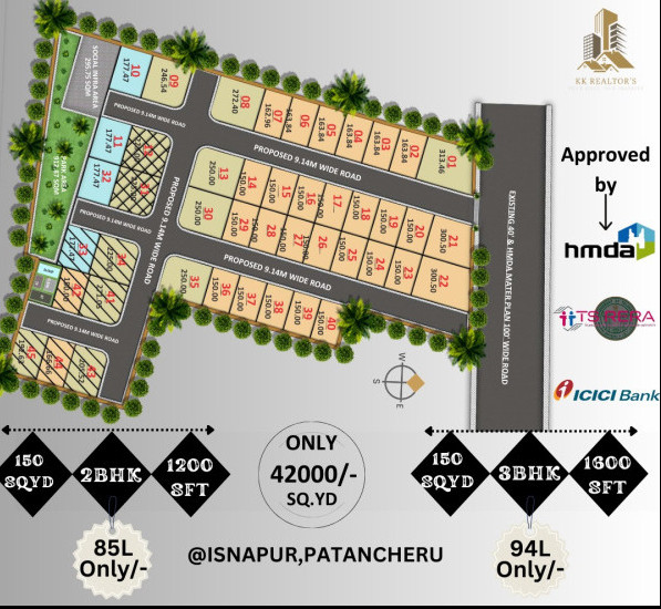 3 BHK Villa 1600 Sq.ft. for Sale in Isnapur, Hyderabad