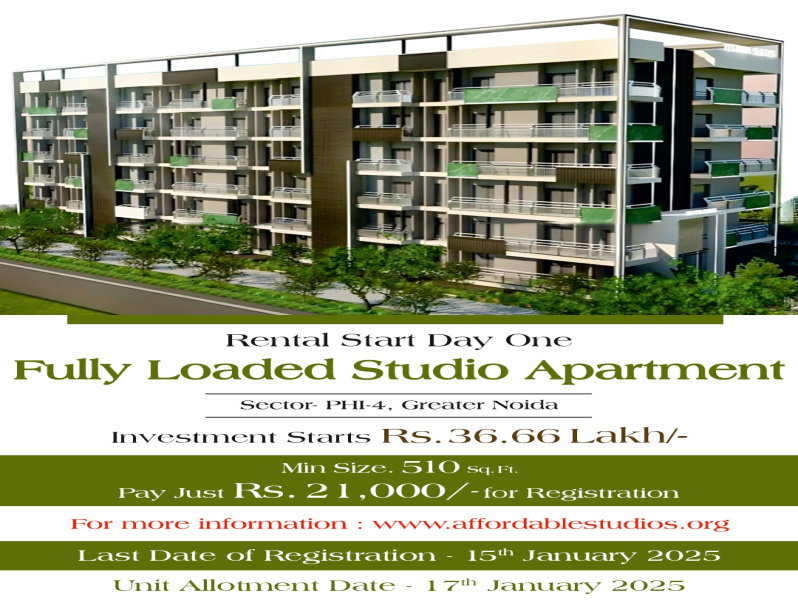 1 RK Studio Apartment 510 Sq.ft. for Sale in Sector Phi 4, Greater Noida