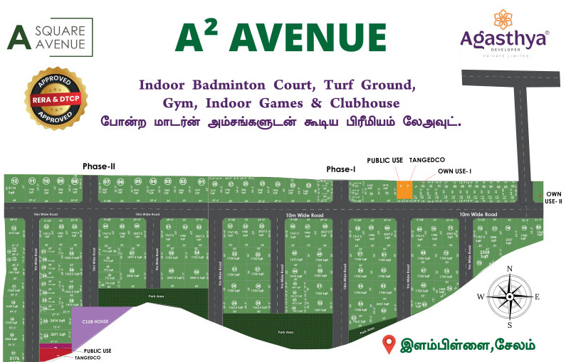  1200 Sq.ft. Residential Plot for Sale in Elampillai, Salem