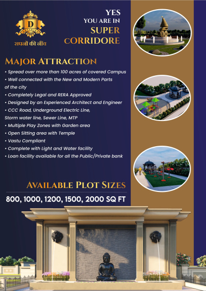 2 BHK 800 Sq.ft. Residential Plot for Sale in Puwarda Junarda, Super Corridor, Indore