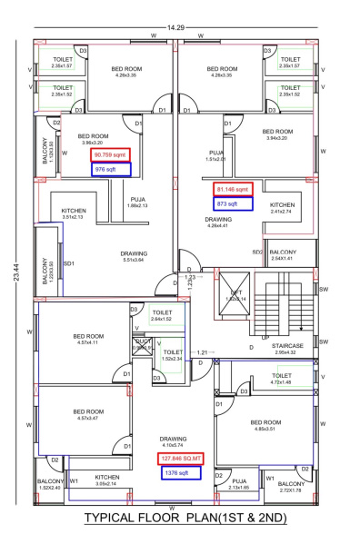 3 BHK Apartment 1376 Sq.ft. for Sale in Uttara, Bhubaneswar