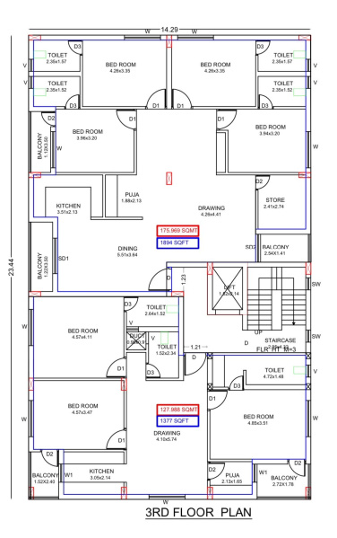 3 BHK Apartment 1376 Sq.ft. for Sale in Uttara, Bhubaneswar