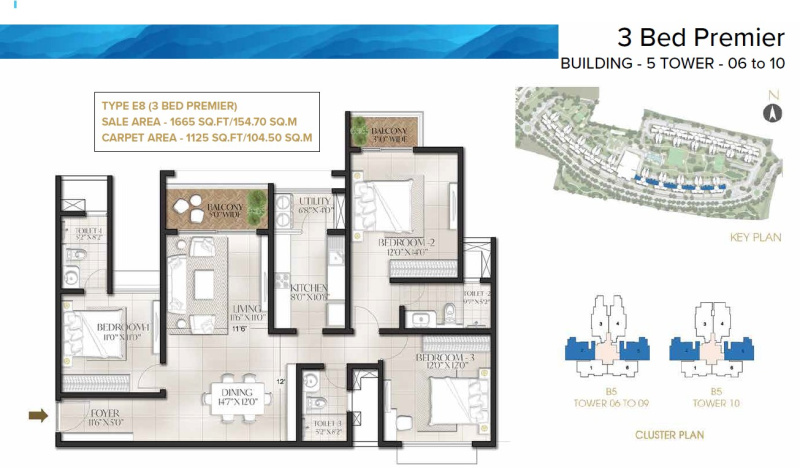 3 BHK Apartment 1665 Sq.ft. for Sale in Sarjapur Road, Bangalore