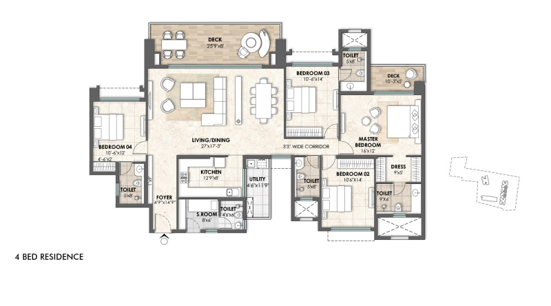 4 BHK Apartment 2500 Sq.ft. for Sale in Akshaya Nagar, Begur Road, Bangalore